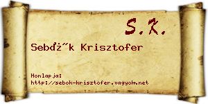 Sebők Krisztofer névjegykártya